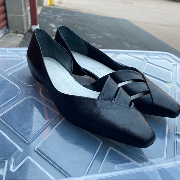 Franco Sarto Women’s Black Leather Loafer Slip On Shoes Pointed Toe - Size 7.5M - Picture 9 of 14